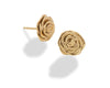 Rose Stud Earring 14K Yellow Gold- large